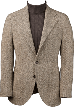 Mens Brown Wool Herringbone Tweed Jacket Sports Coat Check Classic Leisure Workwear Prom Groom Tuxedo Suit Blazer Pant