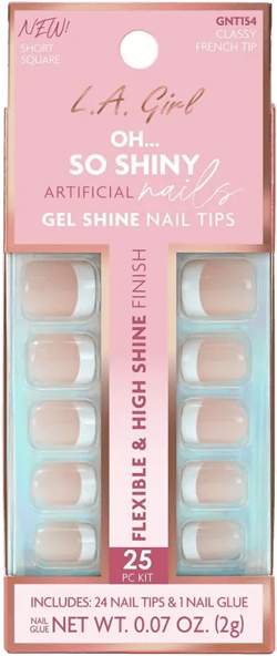 L.A. Girl Oh So Shiny Nail Tips, Modern French Tip GNT155 Classy French Tip 0.8 Ounce (Pack of 1)