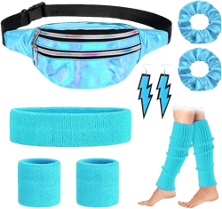Neon Women's 80s Workout Accessories Set for 1980s Theme Party Outfits
