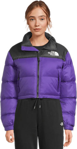 The North Face Women's Nuptse Short Jacket XX-Large Peak Purple/Tnf Black