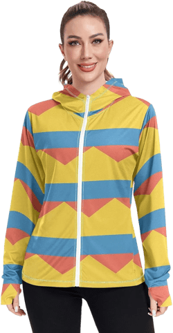 Vnurnrn Colombia Flag Women's UPF 50+ Sun Protection Hoodie Jacket Lightweight Long Sleeve Sun Shirt with Pocket
