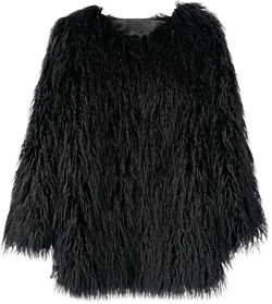 Colf Winter Women's Faux Fur Coat Shaggy Jacket Long Sleeve Fluffy Outwear XX-Large Black