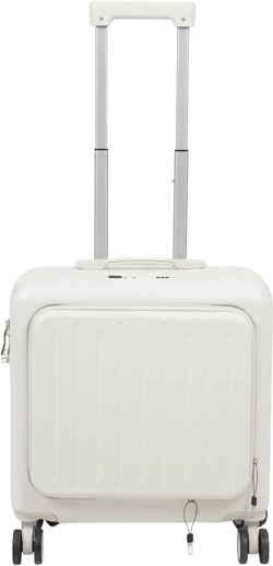 18 Inch Underseat Carry On Luggage with Wheels,Expandable Carry On Luggage Airline Approved,Top Opening Travel Luggage Suitcase with USB Interface, Cup Holder, and Password Lock for Women Men, White