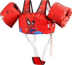 Toddler Swim Vest with Arm Floaties Adjustable Crotch Straps 22-66lbs Kids Pool Float Sea Beach Swimming Training Aids for 2-6Y Boys and Girls Red