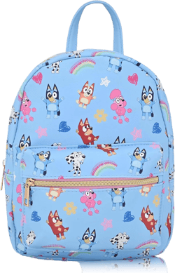 Fast Forward Bluey Backpack for Boys, Girls, Women, Men, Unisex | Cute PU Leather 10" Bluey Mini Backpack Purse Shoulder Purse | Bluey Bag and Bluey Accessories