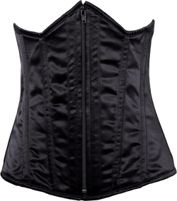 Daisy corsets womens Black Satin Underbust Steel Boned Corset 2X Black