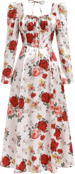 Women's Corset Dress Formal Cocktail Dresses Going Out Sundress Long Sleeve Midi Bridesmaid Dress Vintage Dress : Clothing, Shoes & Jewelry