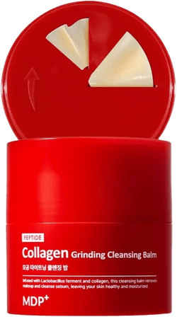 MDP+ RED LACTO COLLAGEN GRINDING CLEANSING BALM, Pore Cleansing, Hydrating, 1.69 oz/50ml, Pore Tightening, Travel Cleanser