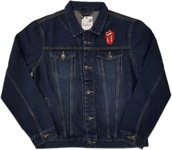 Rolling Stones The Denim Jacket Classic Tongue Band Logo New Official Unisex Large Blue