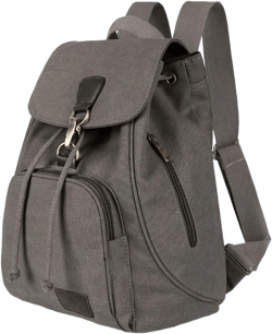 Stylish Canvas Backpack for Women Travel Daypack Trendy School Bag with Spacious Storage Gray