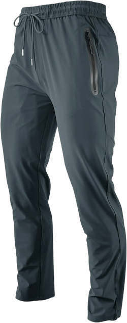 Men's Lightweight Quick Dry Hiking Running Pants Outdoor Sports Breathable Zipper Pockets Athletic Work Pants Large Cool Grey