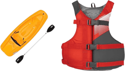 Pelican Solo 6 Feet Sit-on-top Youth Kayak - Pelican Kids Kayak - Perfect for Kids Comes with Kayak Accessories Kayak + Life Jacket Vest Red & Gray