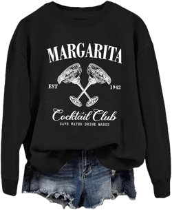 Margarita Cocktail Club Sweatshirt Crewneck Long Sleeve Sweatshirt