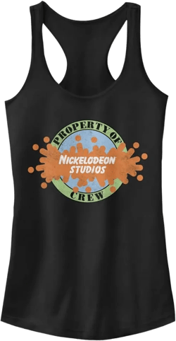 Nickelodeon Girls Multiple Franchise Property Studios Junior's Racerback Tank Top X-Large Black