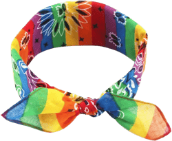 Hip Hop Cotton Multi-Purpose Bandana Square Scarf Rainbow Stripes Print Headband Wrap Handkerchief For Women Men