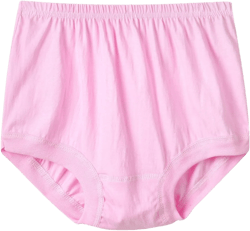 Plus Size Cotton Underwear for Middle-aged Elderly Solid Color Loose Granny Panties High Waisted Comfy Brief Panties Pink