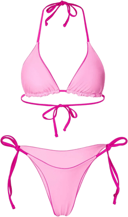 Women's Split Sexy Bikini Solid Colour Hanging Neck Suit with Chest Pad Without Steel Support Swimsuit