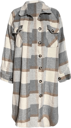Long Plaid Flannel Shirts for Women Casual Lapel Button Down Shirt Coat Tartan Shacket Fall Oversized Blouse Tops at Amazon Women’s Clothing store