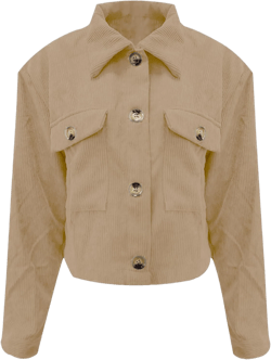 Womens Cropped Jackets Corduroy Button Down Crop Jackets Casual Long Sleeve Shirts Casual Trendy Lightweight Coats Medium Beige