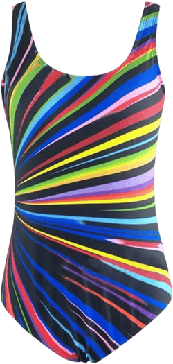 Women's Striped One Piece Swimsuit Plus Size Swimwear Tummy Control Push Up Slimming Modest Bathing Suits