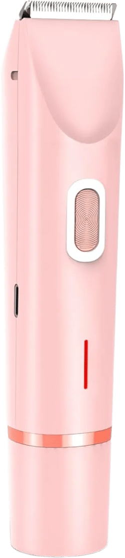 Bikini Trimmer for Women, Dual Head Shaver for Smooth, Pubic Hair Trimmer Womens,Facial Hair Removal Easy Cleaning, Bikini Shaver for Legs Body Hair Wet and Dry Use - Pink