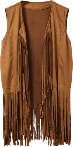 Cowboy Vest for Men Sleeveless Tassel Tops Fringe Western Vest Open Front Vest Jacket Hippie Faux Suede Cowboy Outfit Brown 3X-Large