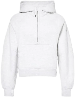 lululemon Women's White Scuba Half-Zip Cotton-Blend Hoody