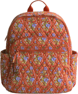 Vera Bradley Women's Red Premium Cotton Bancroft Backpack