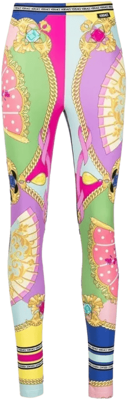 Versace Women's Pink All-Over Graphic-Print Leggings