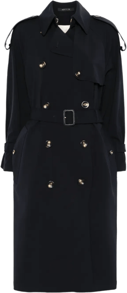 Double-breasted Black Trench Coat