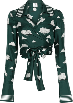 graphic-print blouse 