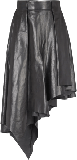 asymmetric leather skirt 