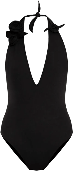 floral-appliqué swimsuit