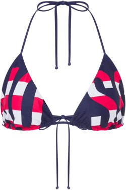logo-print bikini top