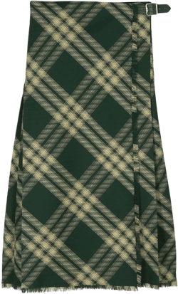 pleat-detail wool skirt