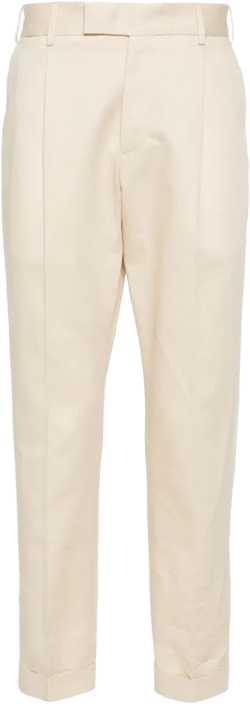 feather-detail poplin trousers