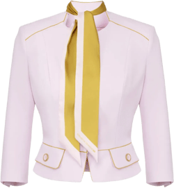 Crêpe Jacket With Two-tone Scarf In Pink