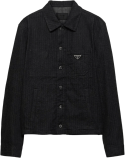 Chevron Denim Jacket In Black