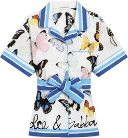 butterfly-print shirt