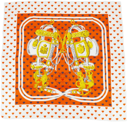 1990-2000s Brides De Gala Love silk scarf