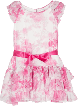 floral-print ruffle-detail dress