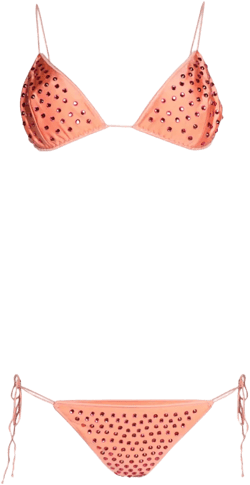 Gem crystal-embellished bikini