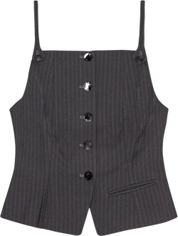 pinstripe-print vest