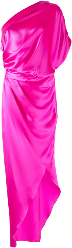 asymmetric draped midi-dress