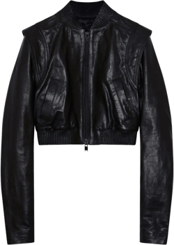 Doreen cropped leather jacket