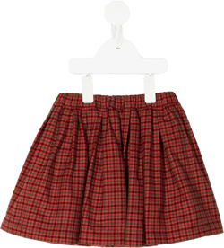 elasticated-waist check-print skirt 