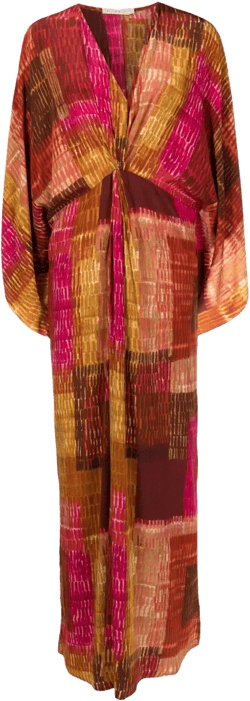 abstract-print silk dress 