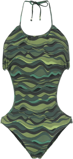 waves print swimsuit