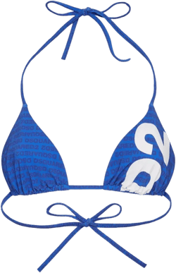 logo-print halterneck bikini top