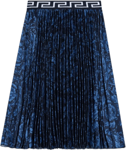 Barocco-print pleated skirt